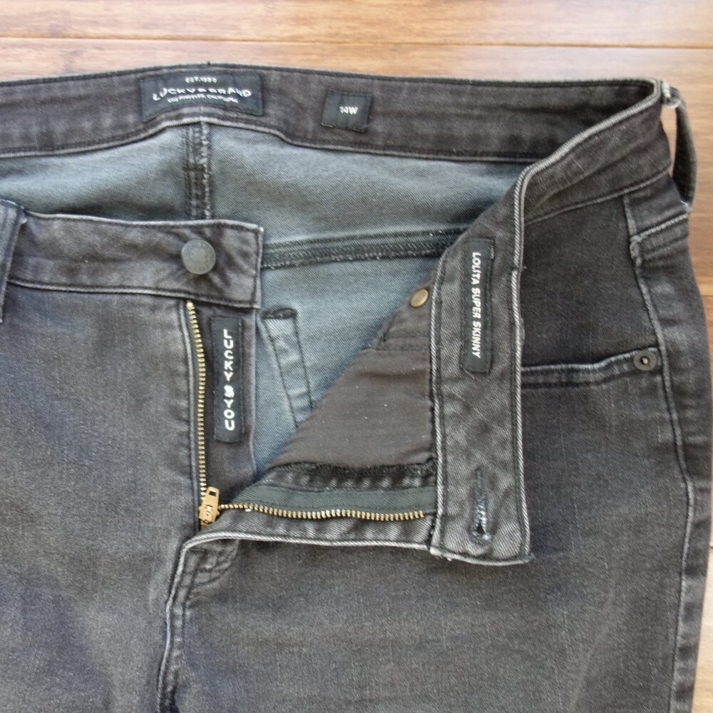 Lucky Brand - Black Denim Lolita Super Skinny - Size 14W